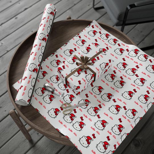 Hello Kitty  Pattern Wrapping Paper | Cute Cat Hawaiian Gift Wrap