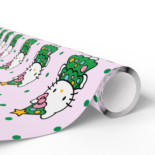 Hello Kitty Christmas Tree Wrapping Paper | Holiday Gift Wrap Roll