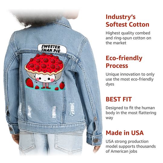 Dessert Toddler Denim Jacket - Cartoon Jean Jacket - Cute Kawaii Denim Jacket for Women