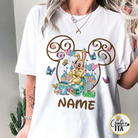 Personalized Disney Easter Shirt, Mickey and Friends Easter Bunny Eggs Gift