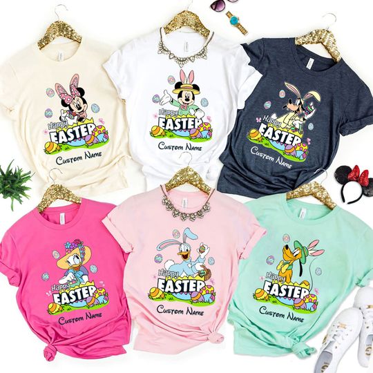 Personalized Mickey and Friends Disney Easter Day Shirt, Easter Day Family Matching Shirt, Lucky Easter Shirt