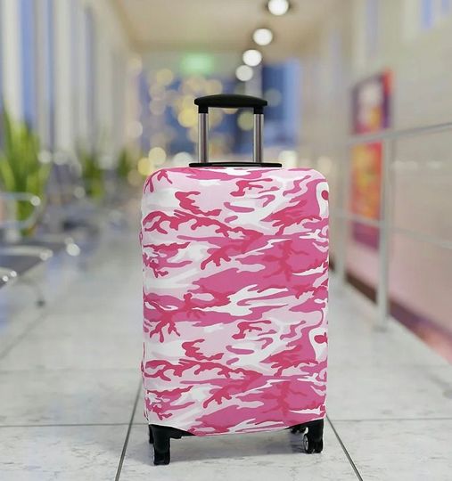 Pink Camouflage Luggage Cover