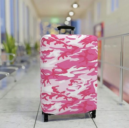 Pink Camouflage Luggage Cover