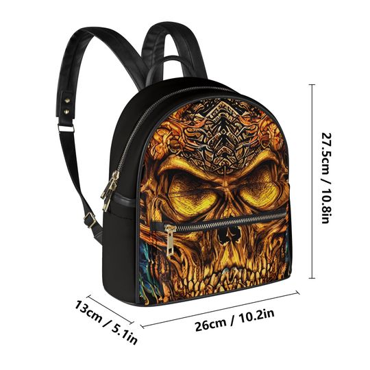 Gothic Skull PU Mini Backpack