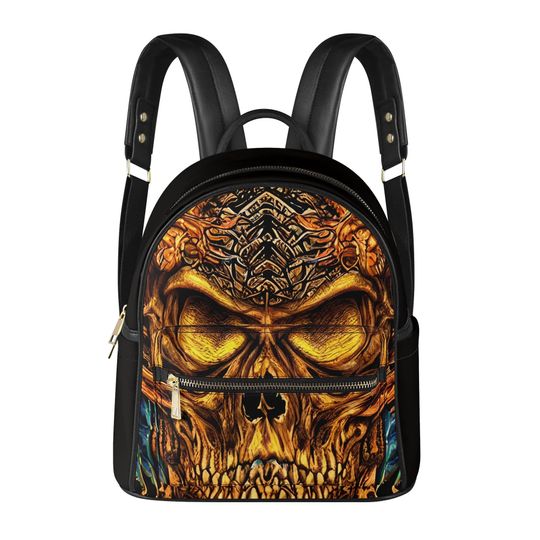 Gothic Skull PU Mini Backpack