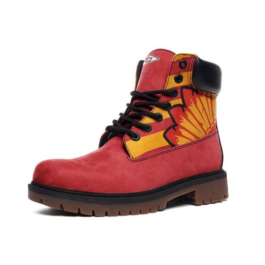Chiefs Inspired Leather Casual Boots