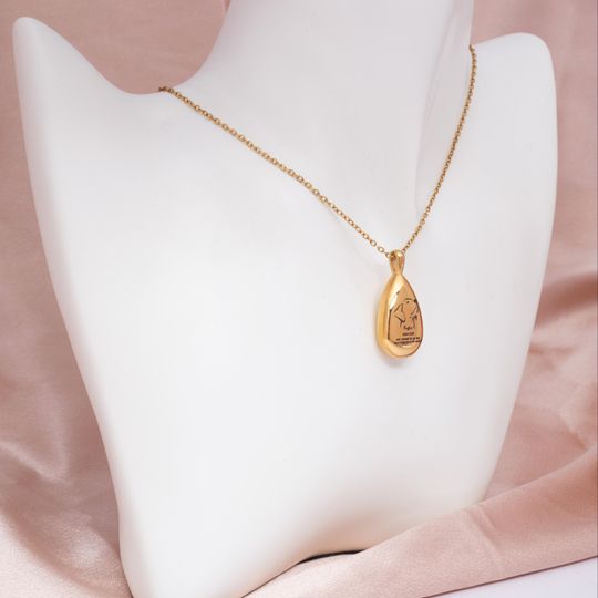 Teardrop Pet Urn Necklace with Paw Print Locket for Mothers Day