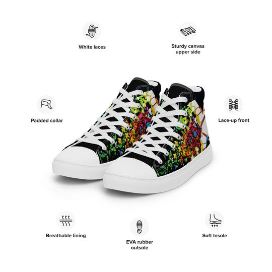 Womens high top canvas shoes