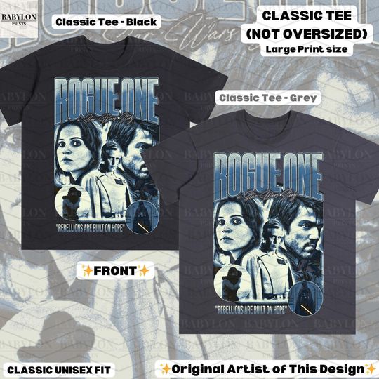 Oversized Star Wars Rogue One Double-Sided T-Shirt with Cassian Andor