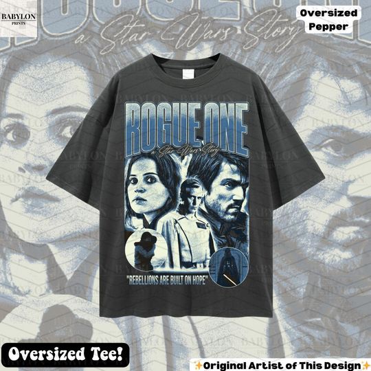 Oversized Star Wars Rogue One Double-Sided T-Shirt with Cassian Andor