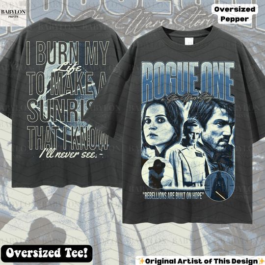Oversized Star Wars Rogue One Double-Sided T-Shirt with Cassian Andor