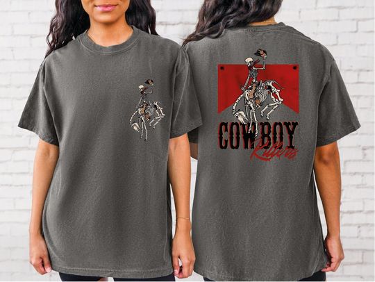 Cowboy Killers Tshirt, Comfort Colors Western Cowboy Shirt, Cowboy Skeleton Tee, Western Skeleton Tee, Western Rodeo Shirt, Gift For Women