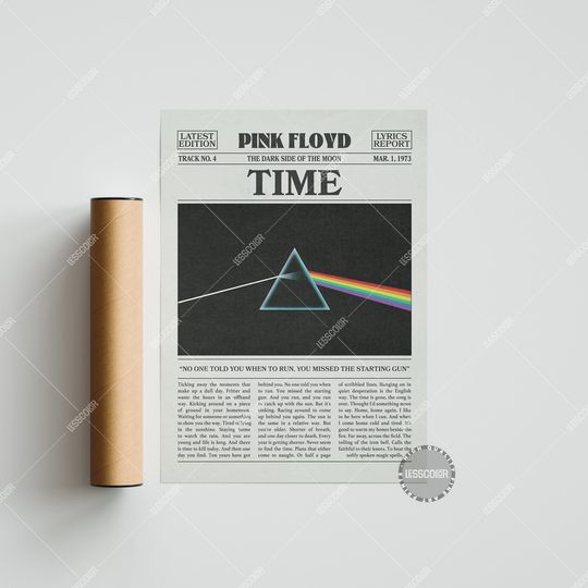 Pink Floyd Retro Poster, Time Poster