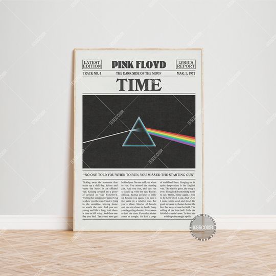 Pink Floyd Retro Poster, Time Poster