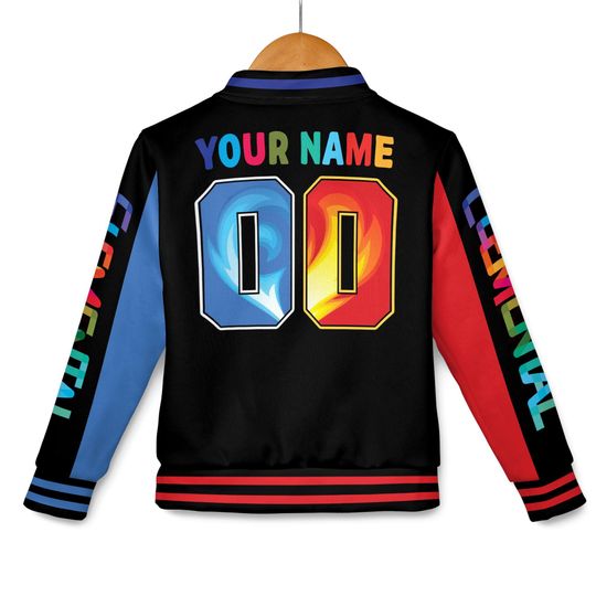 Custom Disney Pixar Elemental Varsity Jacket, Personalized Disney Baseball Jacket