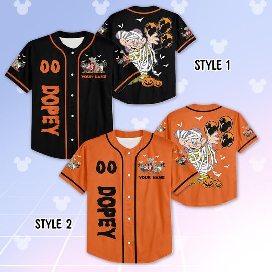 Snow White Seven Dwarfs Halloween Mickey Balloon Baseball Jersey, Disney Halloween Family Matching Jersey, Disneyland Spooky Season