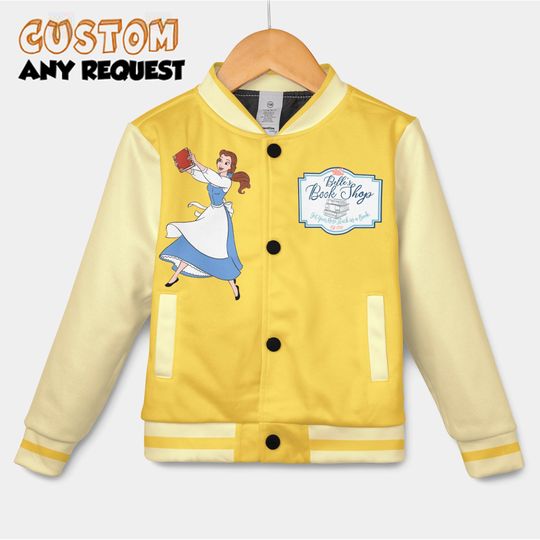 Retro Belle's Book Club  Varsity Jacket, PersonalizedTale As Old As Time Beauty And The Beast Baseball Jacket