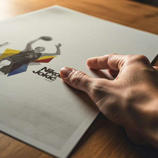 Nikola Jokic Poster Minimalist Basketball Wall Art for Fans