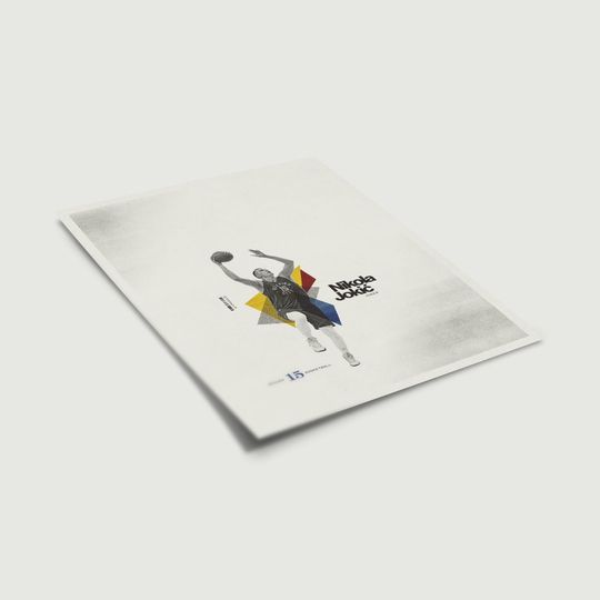 Nikola Jokic Poster Minimalist Basketball Wall Art for Fans