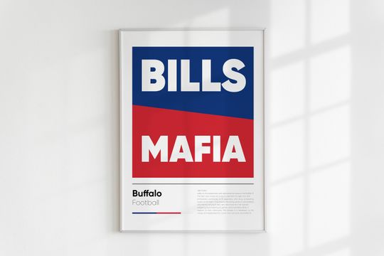 Buffalo Bills Football Poster - Iconic Printed Wall Art for Home & Living
