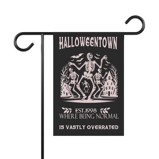 Halloween Garden Flag Skeleton Yard Sign Halloweentown Funny