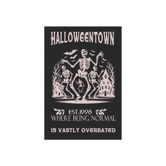 Halloween Garden Flag Skeleton Yard Sign Halloweentown Funny