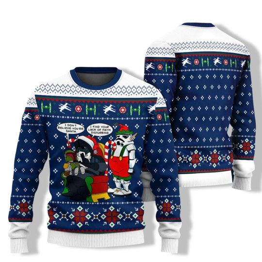 Santa Darth Vader Christmas Sweater, Darth Vader I Find Your Lack Faith Disturbing, Star Wars Ugly Sweater, Darth Vader Xmas Shirt