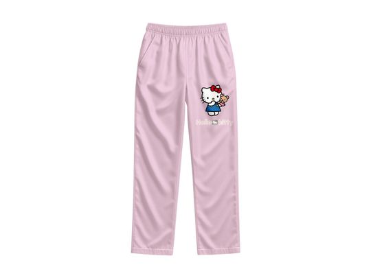 Pink Hello Kitty Pajama Set with Stripes