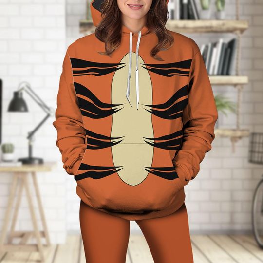 Winnie The Pooh Tigger Hoodie Legging, Tigger Costume Cosplay Sweatshirt, Spooky Shirt, Disneyworld Shirt, Pooh Bear Womens Hoodie