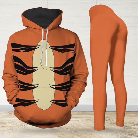 Winnie The Pooh Tigger Hoodie Legging, Tigger Costume Cosplay Sweatshirt, Spooky Shirt, Disneyworld Shirt, Pooh Bear Womens Hoodie