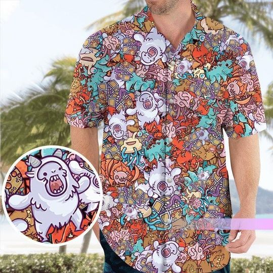 Chibi Dungeons And Dragons Monsters Hawaiian Shirt