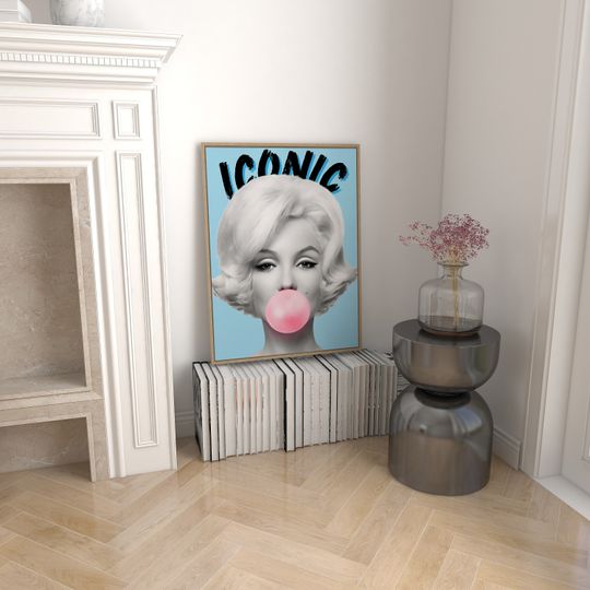 Marilyn Monroe Bubble Gum ,Fashion Print Logo