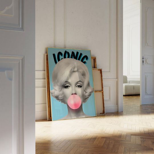 Marilyn Monroe Bubble Gum ,Fashion Print Logo