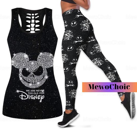 Halloween Tank Top, Workout Tops, Gym Leggings, Eeyore Lover Gift