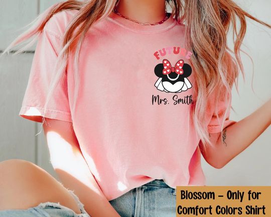 Custom Name Minnie Mouse Future Mrs In My Engaged Era Comfort Colors Sweatshirt, Bride shirt, Bachelorette Party, Bridal Shower Gift