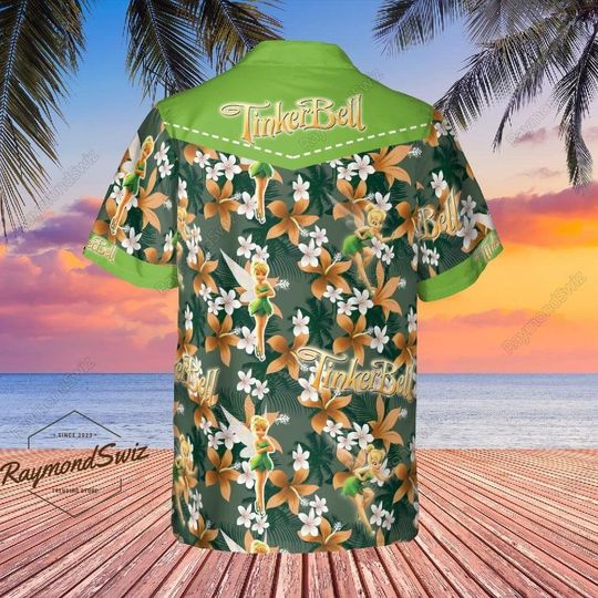Tinker Bell Hawaiian Shirt, Disney Princess Vacation Shirt