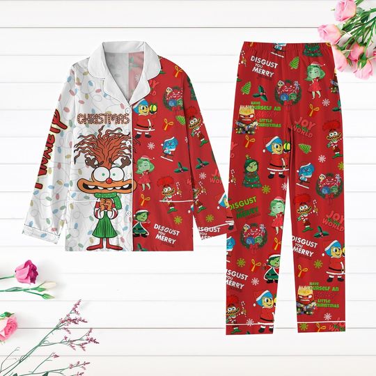 Christmas Disney Anxiety Pajamas Set, Inside Out Christmas