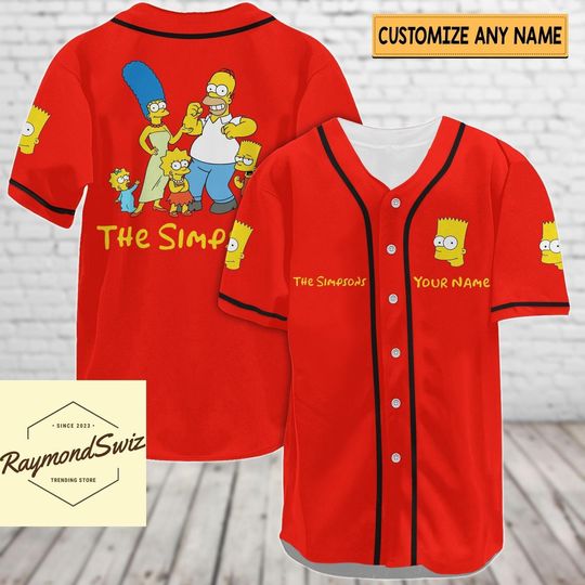 The Simpsons Baseball Shirt, Custom Simpsons Jersey Shirt