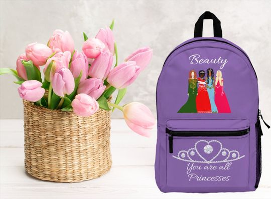 Purple Girls Princess  Back to School Backpack