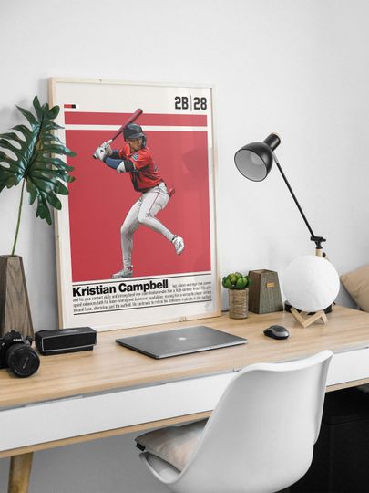 Kristian Campbell Poster for Sports Fan Wall Art for Baseball Fans Modern Sports Decor for Bedroom & Office Wall Art