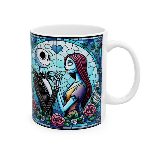 Nightmare Before Christmas Jack and Sally Halloween Coffee Mug