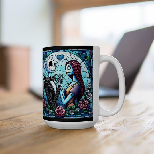 Nightmare Before Christmas Jack and Sally Halloween Coffee Mug
