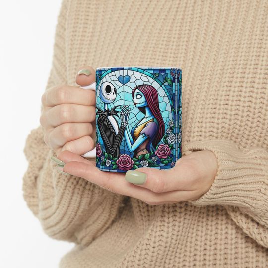 Nightmare Before Christmas Jack and Sally Halloween Coffee Mug