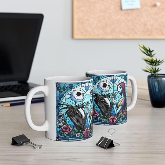 Nightmare Before Christmas Jack and Sally Halloween Coffee Mug