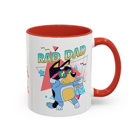 Rad Dad Fathers Day Gift Coffee Mug - BlueyDad Theme