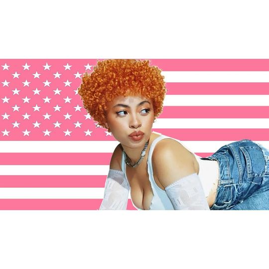 Ice Spice Flag, Munch Flag, Ice Spice Tapestry Pink American