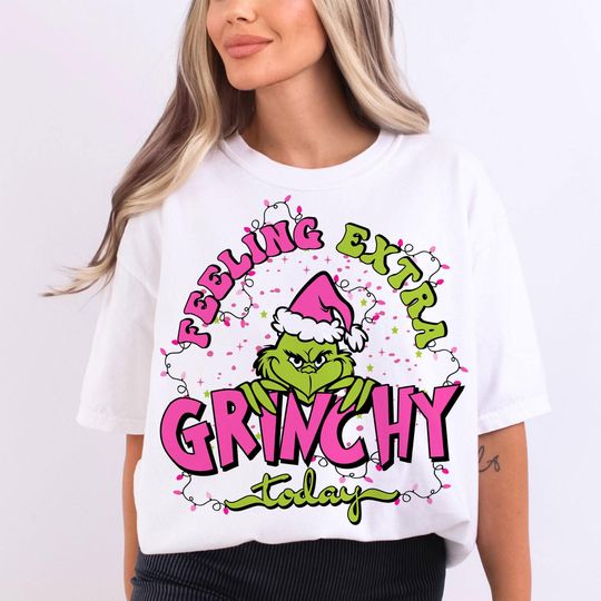 Pink Feeling Extra Grincy Today Sweatshirt, Pink Christmas Sweatshirt