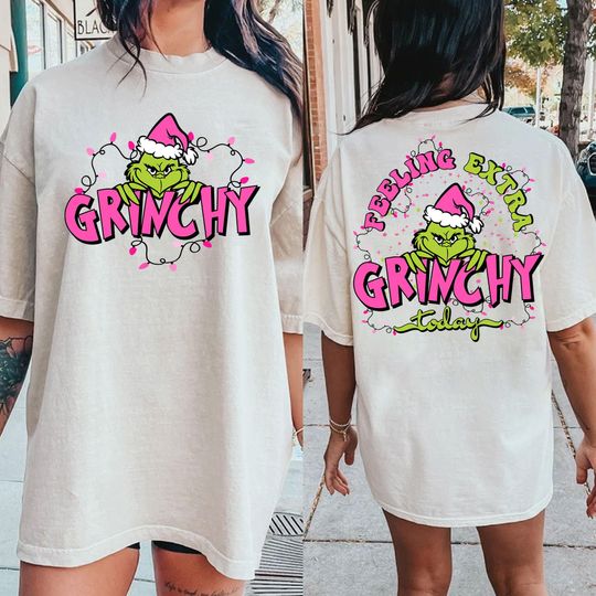 Pink Feeling Extra Grincy Today Sweatshirt, Pink Christmas Sweatshirt
