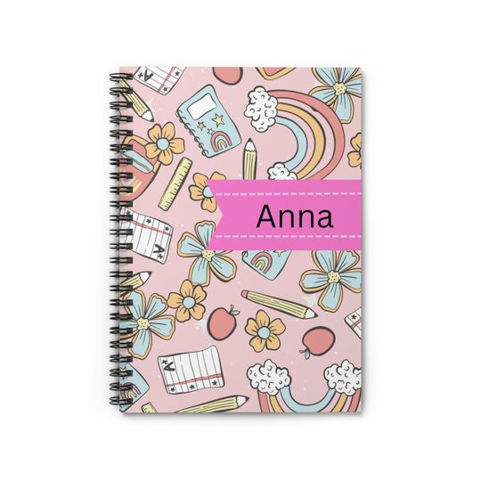 School Supplies Back to School Rainbow Notebook Girl Personalized Rainbow Notebook Birthday gift girls, First Day of School,School notebook