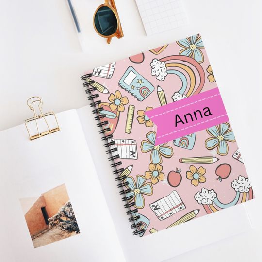 School Supplies Back to School Rainbow Notebook Girl Personalized Rainbow Notebook Birthday gift girls, First Day of School,School notebook